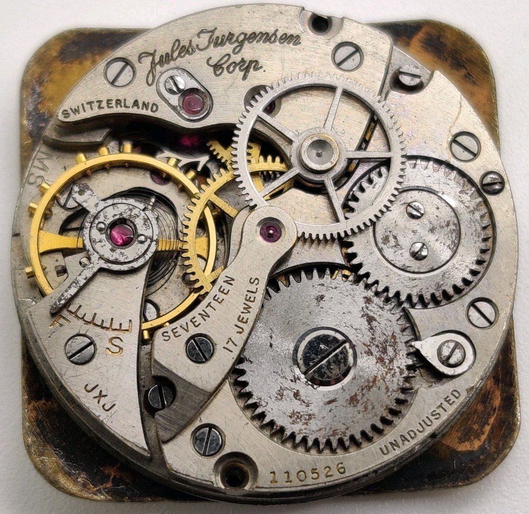 Rare Jules Jurgensen Cal. P MS 17 jewel Center Seconds watch movement for repair
