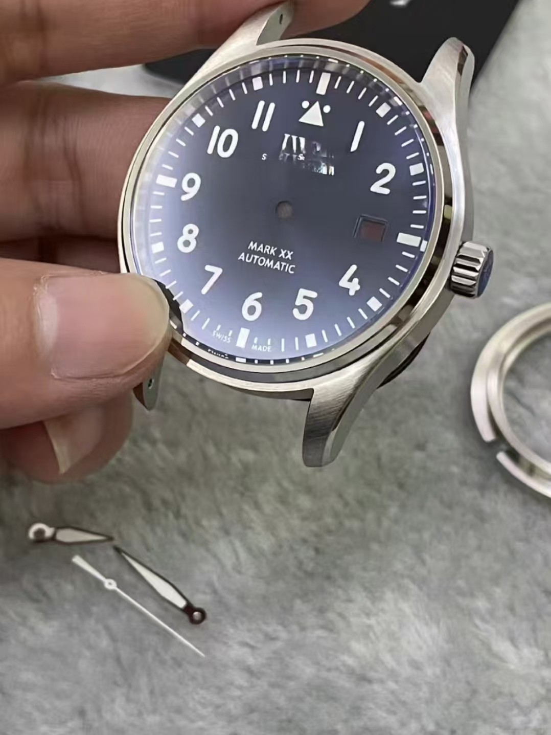 DIY Watch Part Kit for 2824 2892 Mark XX Watch Case+Dial+Hands+Leather Strap