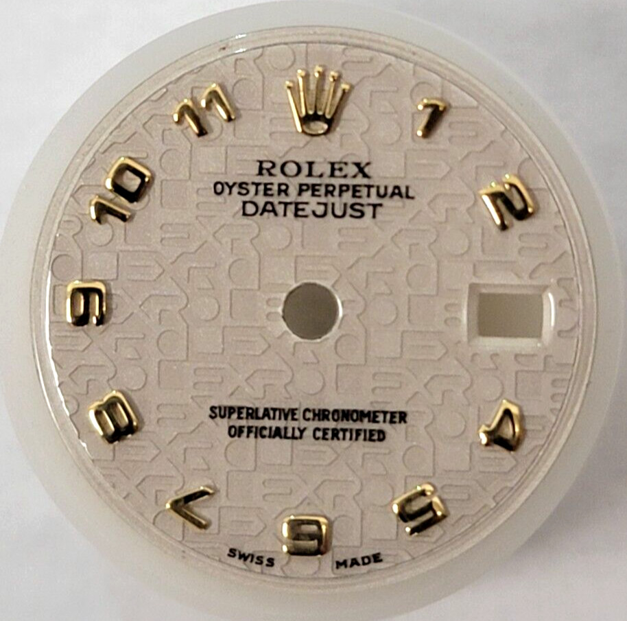 Genuine Factory Rolex Datejust Dial Ivory Jubilee & Arabic Markers 69173 169173