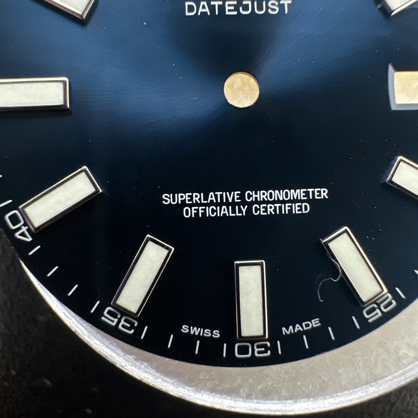 Authentic Rolex Date Just II Blue Stick Dial Date Window 41mm 116334-116300