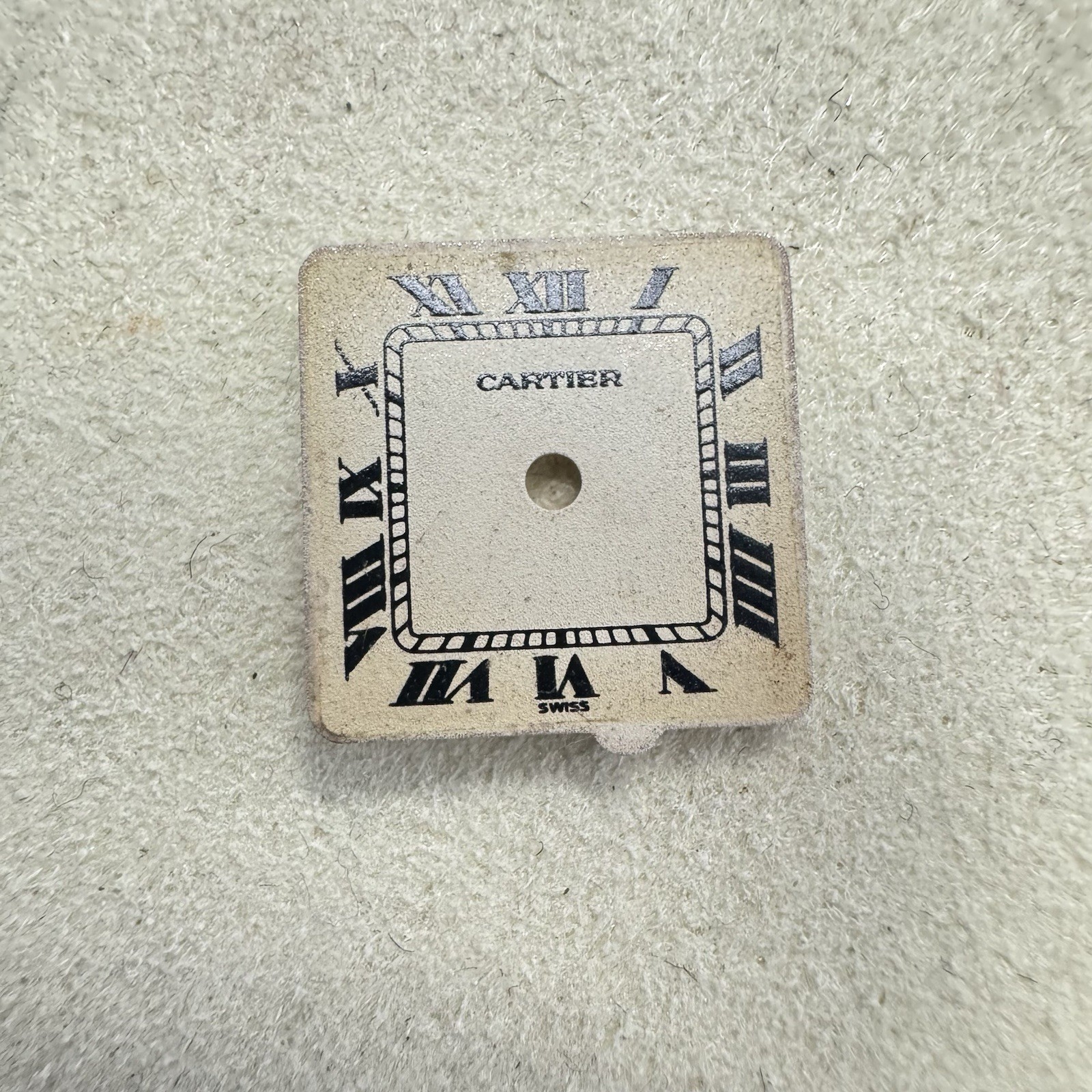 Cartier Panthere Small Square White Dial Part for Repair 13.5×13.3mm