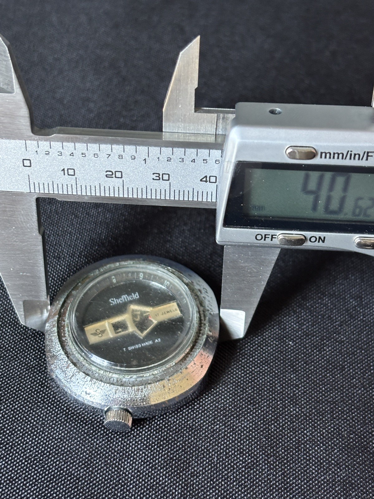 Vintage Sheffield Jump Hour Digital Watch Movement 17J Swiss 100M Parts Repair