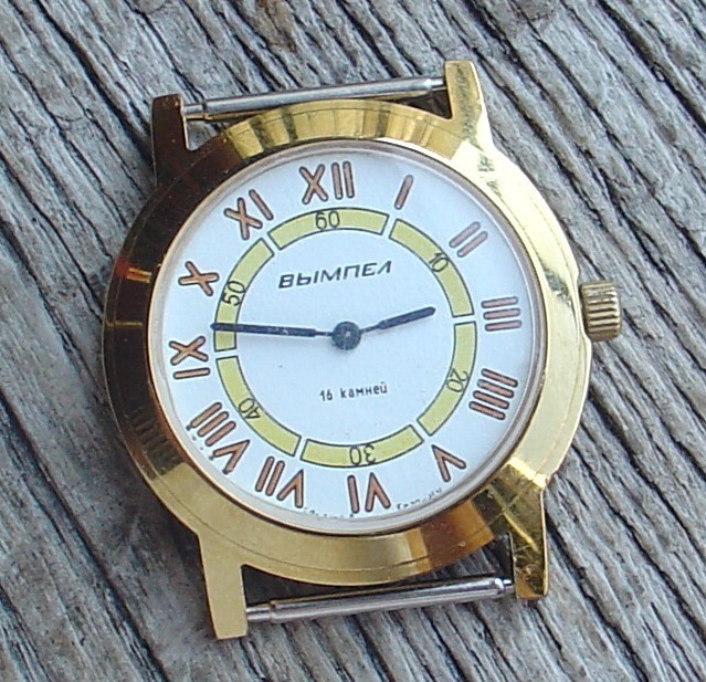 Vintage Dress watch Luch (Russia USSR) mens watch . BLACK DIAL.