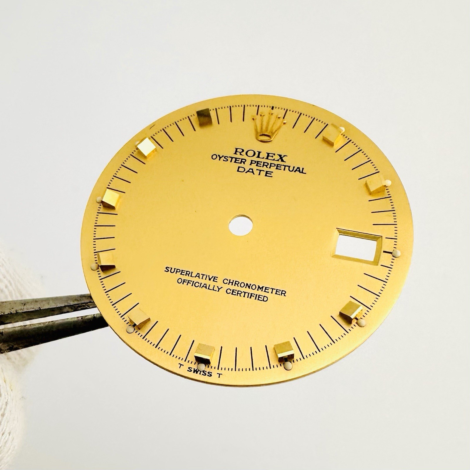 Auth. Rolex Champagne Doorstop Markers Tritium Dial 34mm Date 15053 15233 15058