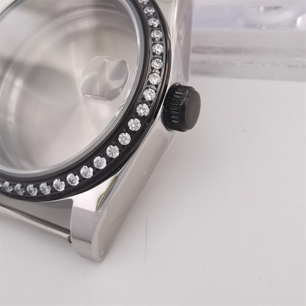 36mm39mm Diamond bezel watch case fit NH35 NH36 ETA2824/2836 DG2813 Miyota 8215