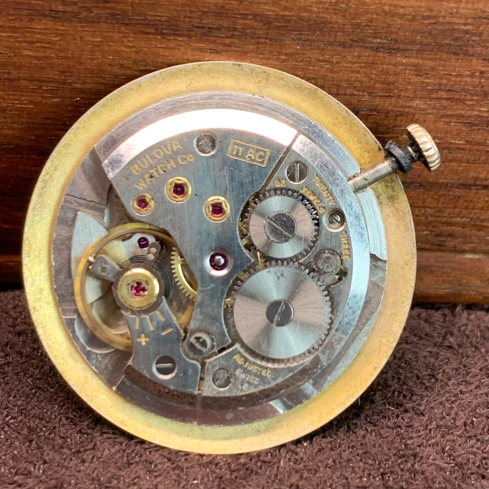Bulova 11AC 23 Jewels Manual Wind Wristwatch Movement Runs