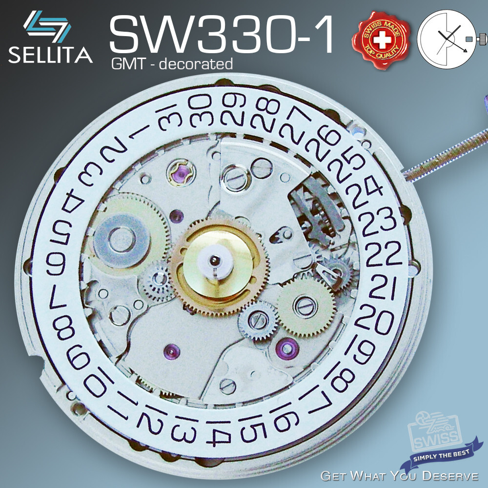MOVEMENT AUTOMATIC SELLITA, SW330-1 GMT DECORATED, SWISS MADE