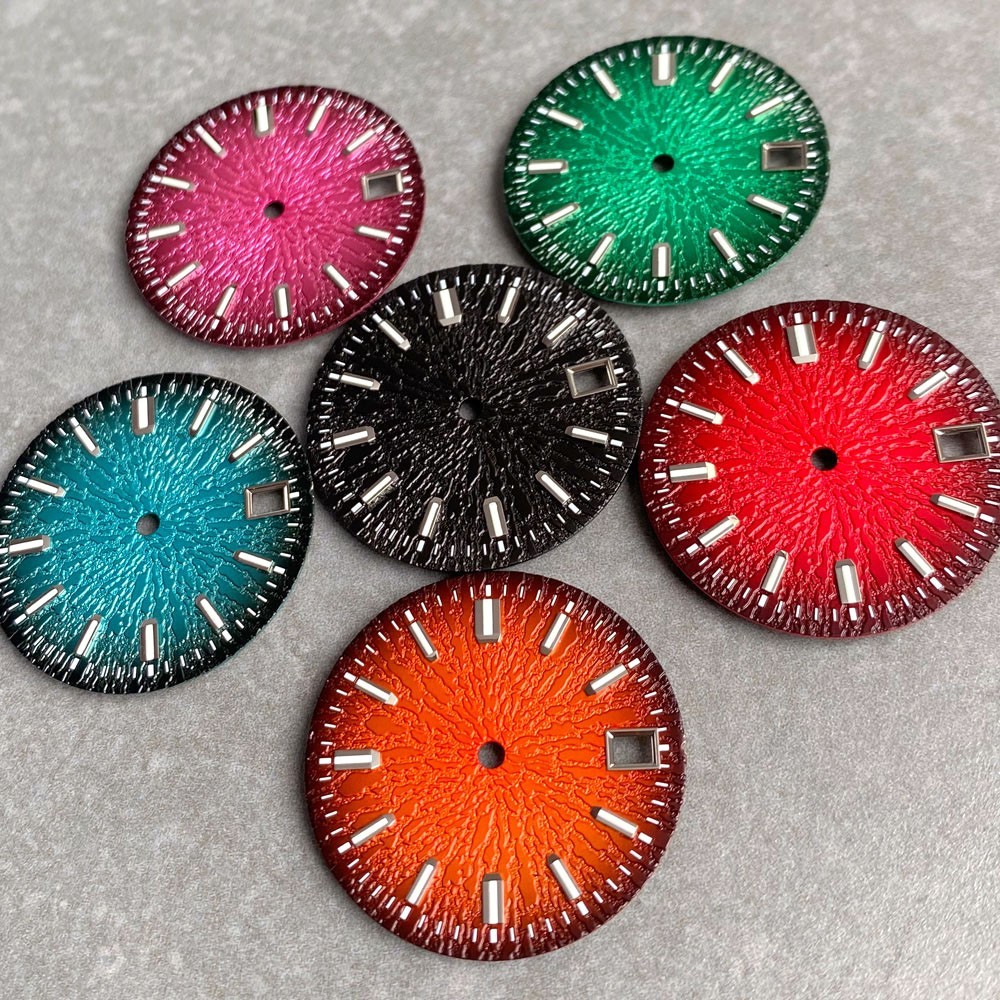 29mm NH35 Textured Watch Dial Luminous for NH36 NH38 NH70/71/72 4R35/36 MOD Dial