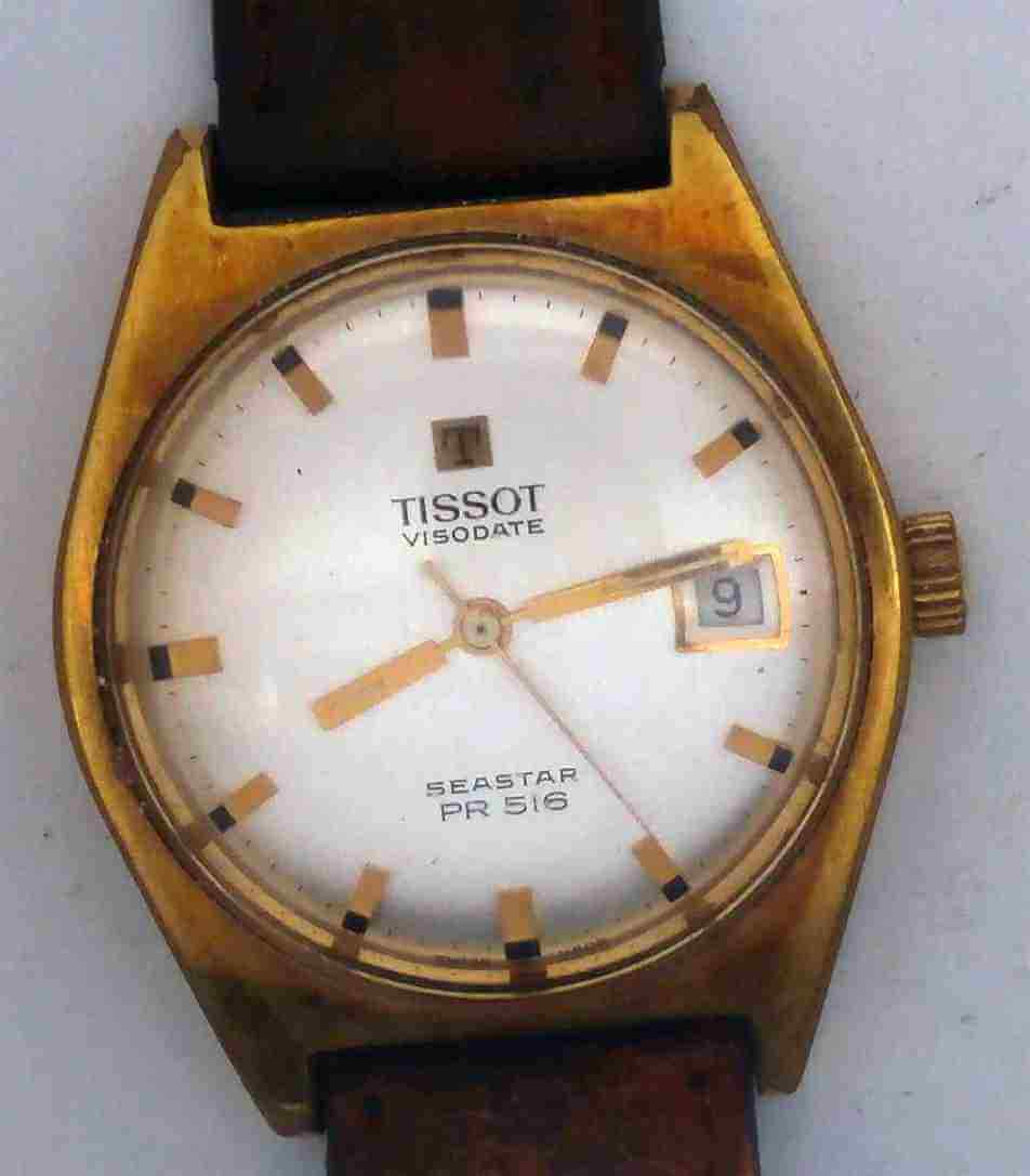 VTG TISSOT SEASTAR PR-516 Gold Plated Wristwatch