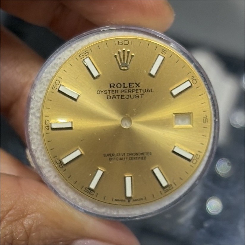 Rolex Datejust Dial 42mm Gold Non-Numeric Hour Marks w/ Date Window 126333
