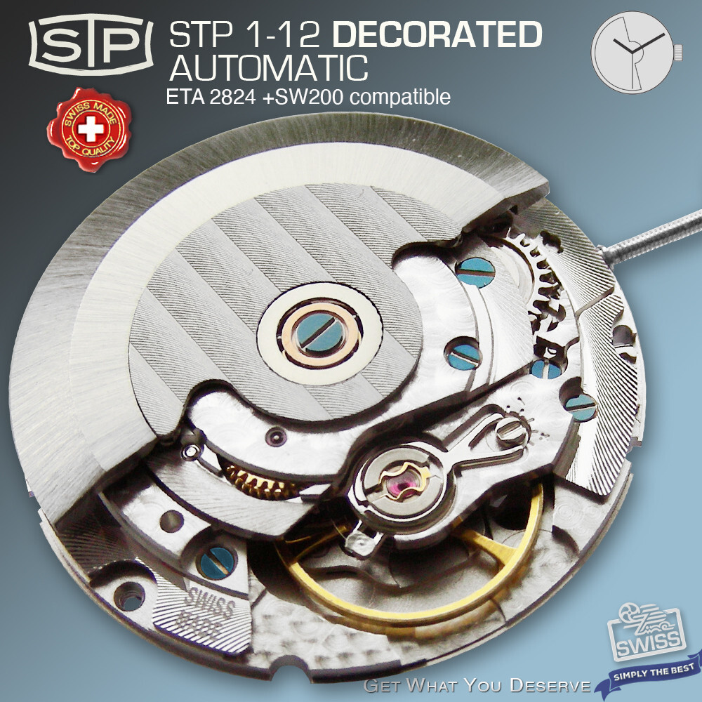 MOVEMENT AUTOMATIC STP STP1-21, DECORATED SWISS MADE compat. ETA 2824-2 + SW200