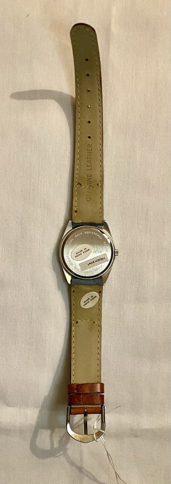 Vintage BLACK APACHE Watch Leather Band French Movement Native American Dial NOS
