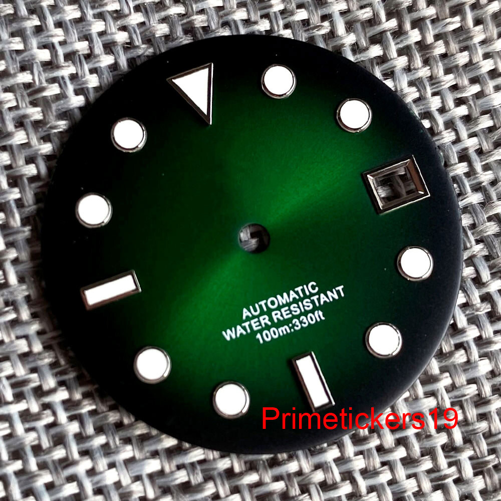 29mm Watch Sunburst Gradient Sterile Dial Date Window Fit NH35 NH36 Movement