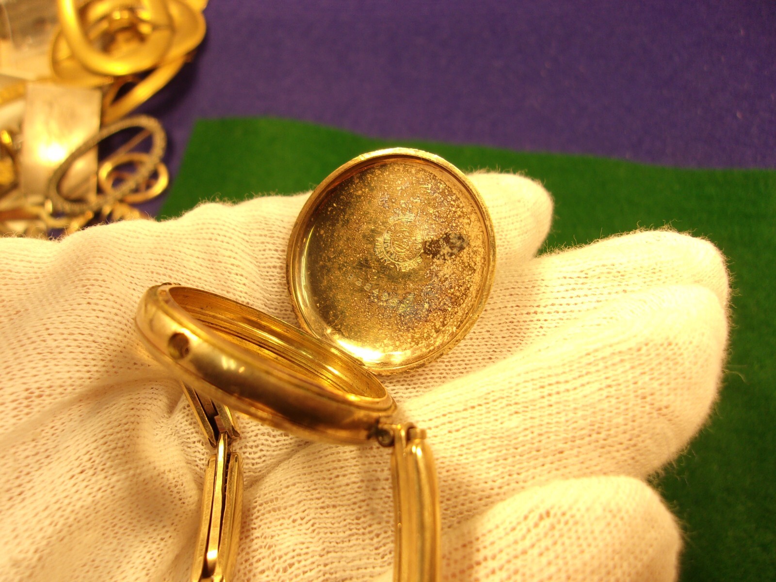#1 of 5, NICE VTG ANTIQUE ROSY YELLOW GOLD FILLED LADY’S WRISTWATCH CASE & BAND