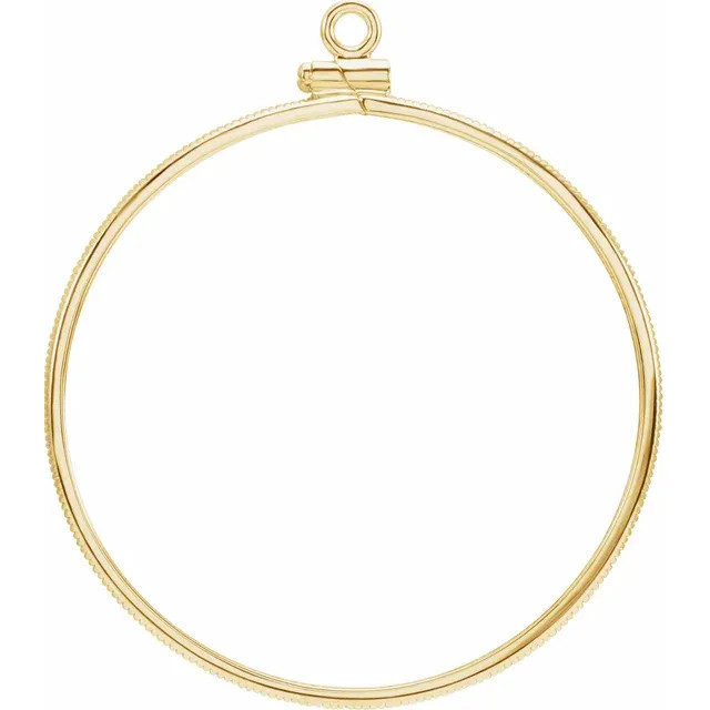 14K Gold-Filled 38.5×3 mm Coin Frame Pendant for United States, Churchill Round