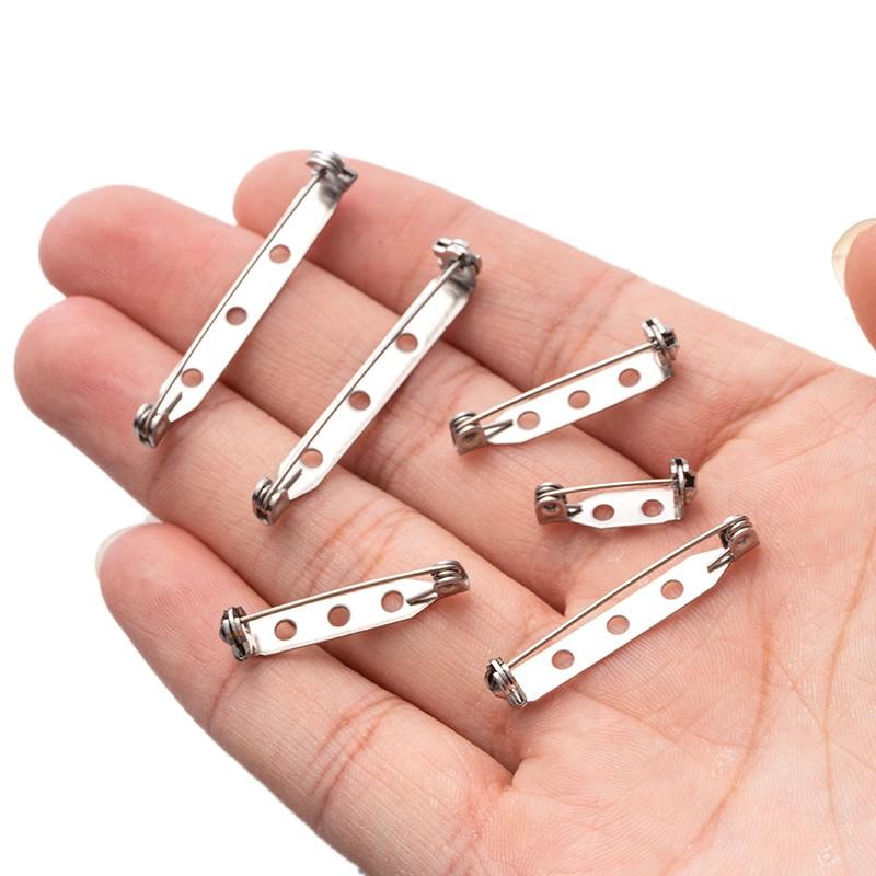 10/20pcs Stainless Steel Brooch Pin Backs Safety Clasp Lock for Diy Name Badge J