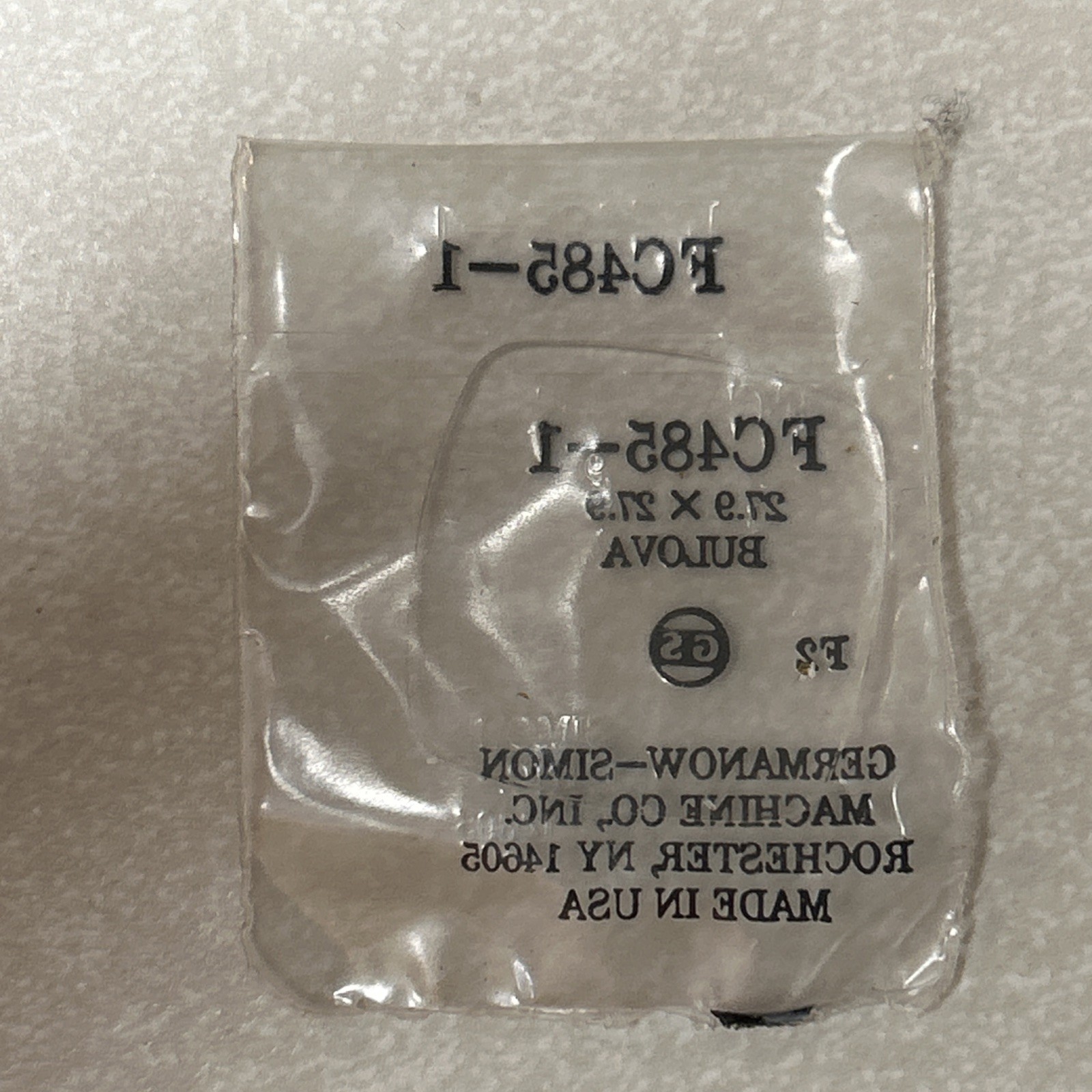 Vintage Germanow-Simon G-S FC485-1 Bulova 27.9 X 27.9 Sealed Watch Crystal NOS