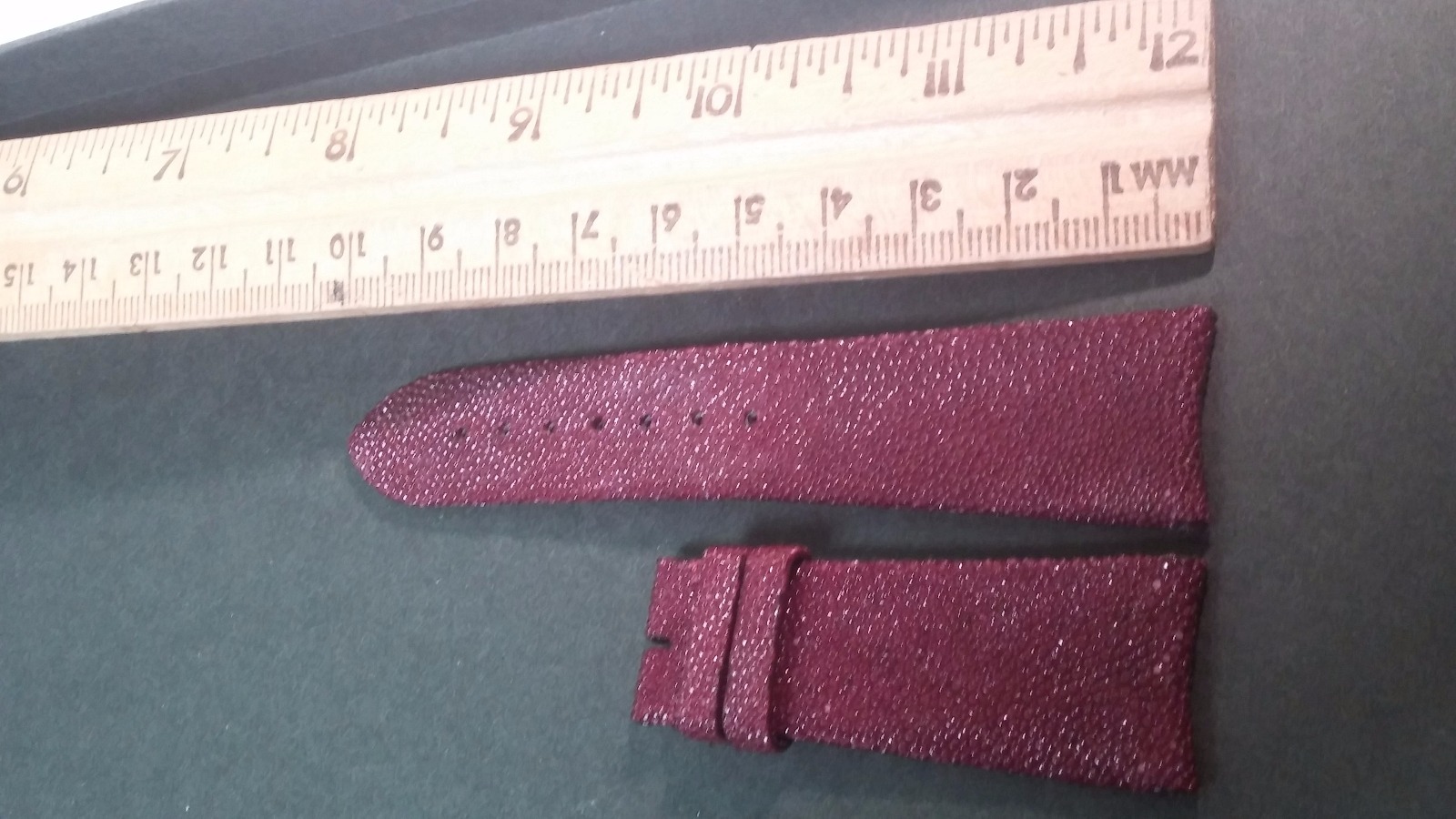 Jean Richard band Stingray 22/18mm Burgundy color band SHORT length