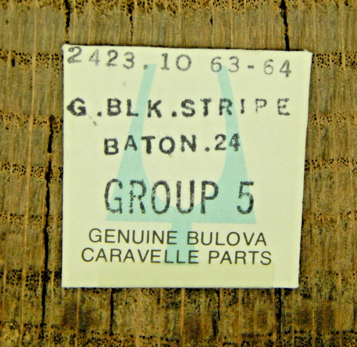 Genuine Bulova Set of Hands 2423.10 G BLK STRIPE BATON 24 Watch Part 63-64 NOS