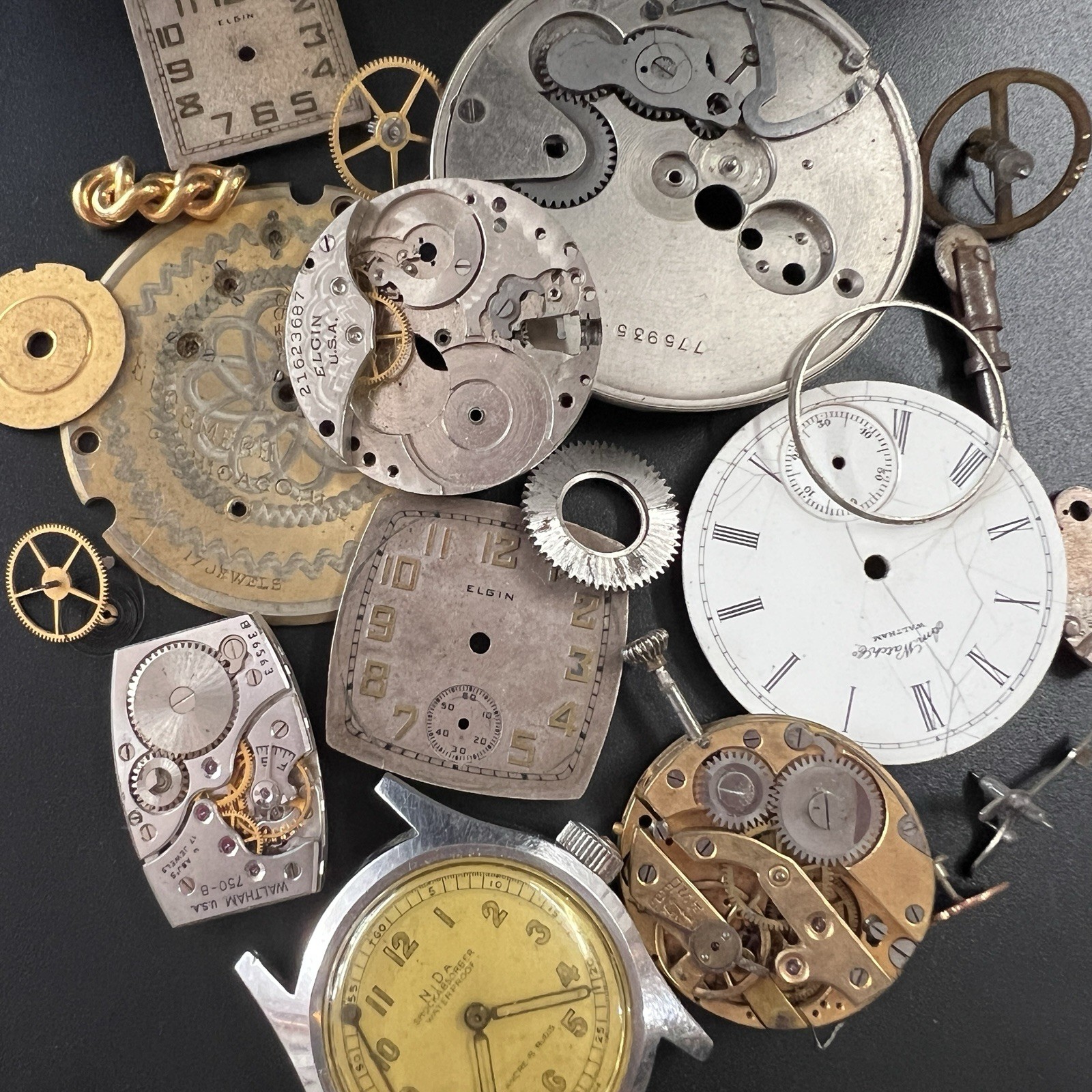 Vintage Mixed Watch Clock Gears Parts 100g Lot Steampunk Gothic Craft Jewelry L2