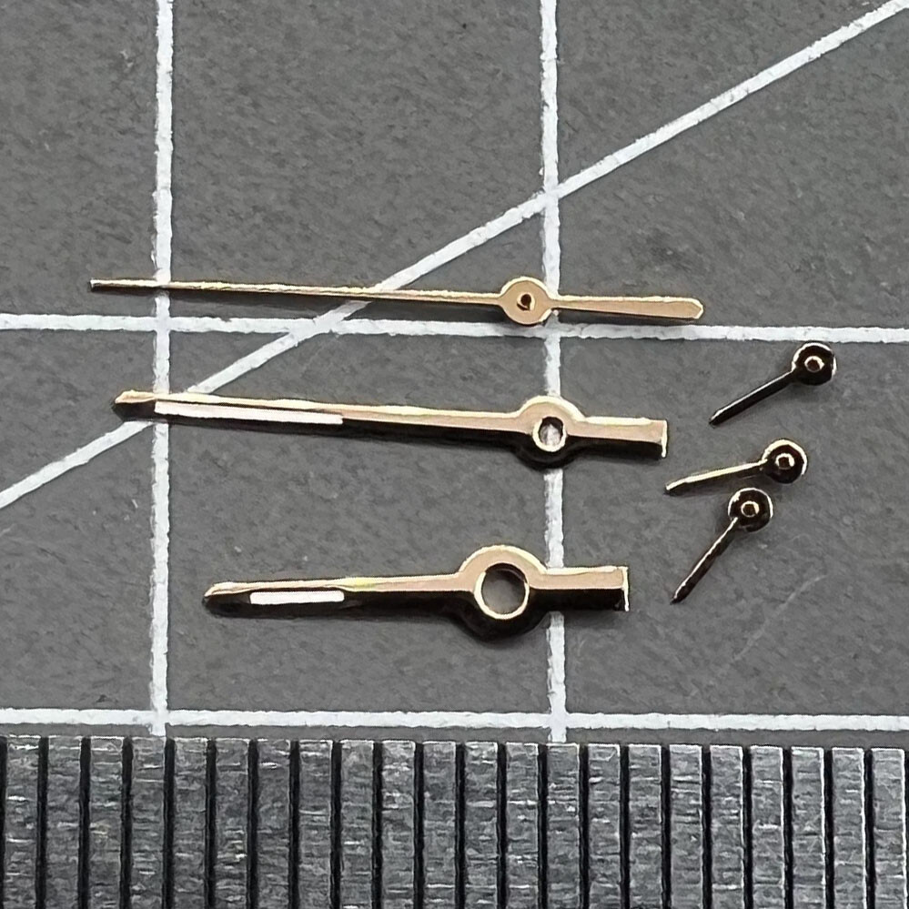 11mm Watch Hands Rose Golden Trim Green Lume for VX3J VX9J VX7J VX3N VX9N VX42