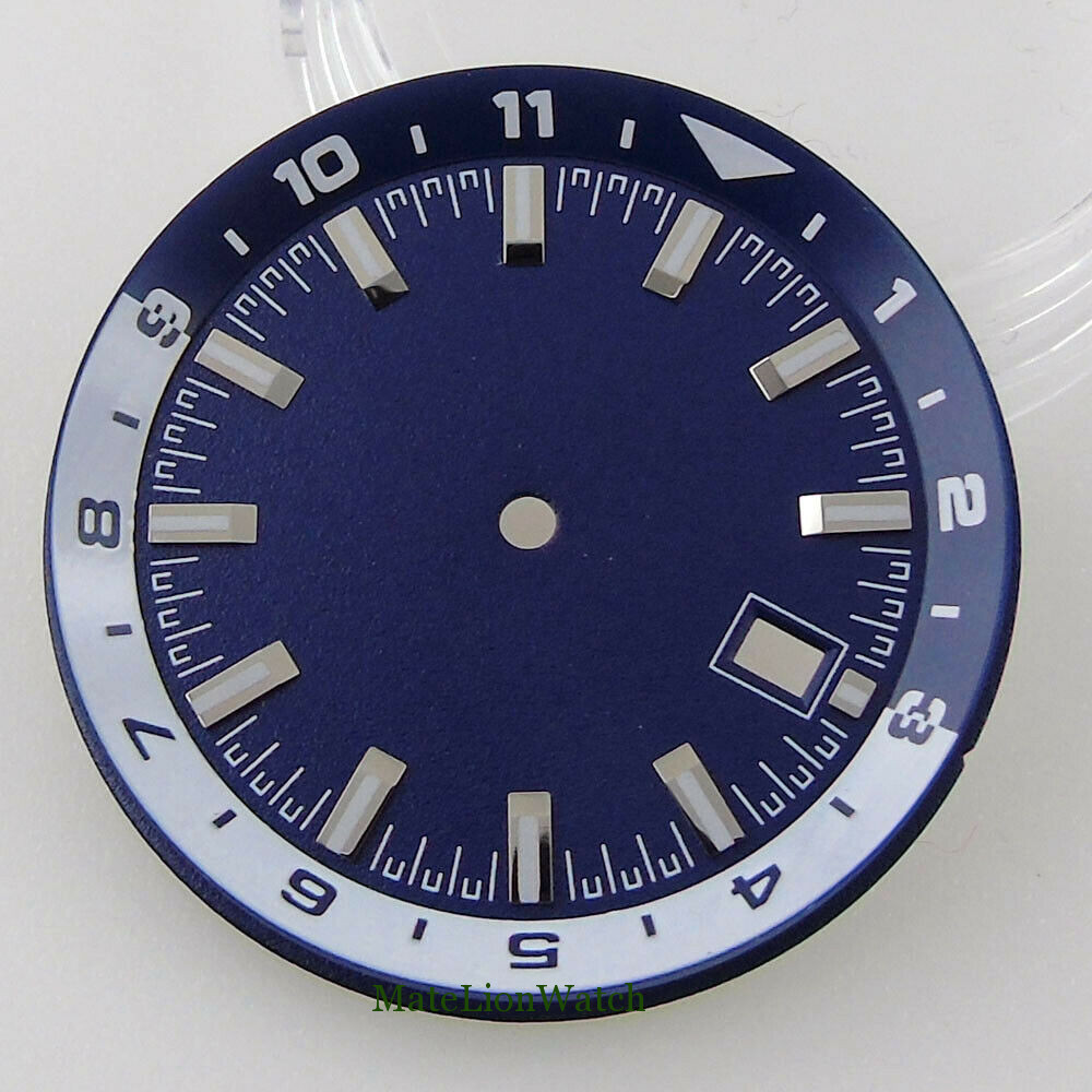 36.6mm Watch Dial+Hands Spare Parts Fit For NH35 NH35A Date Window Chapter Ring