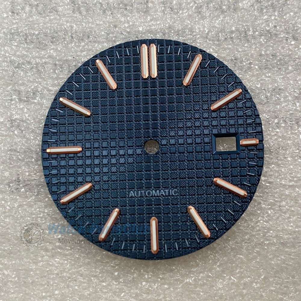 31.8mm Grid Green Luminous Calendar Watch Dial Fit NH35 NH36 Movement