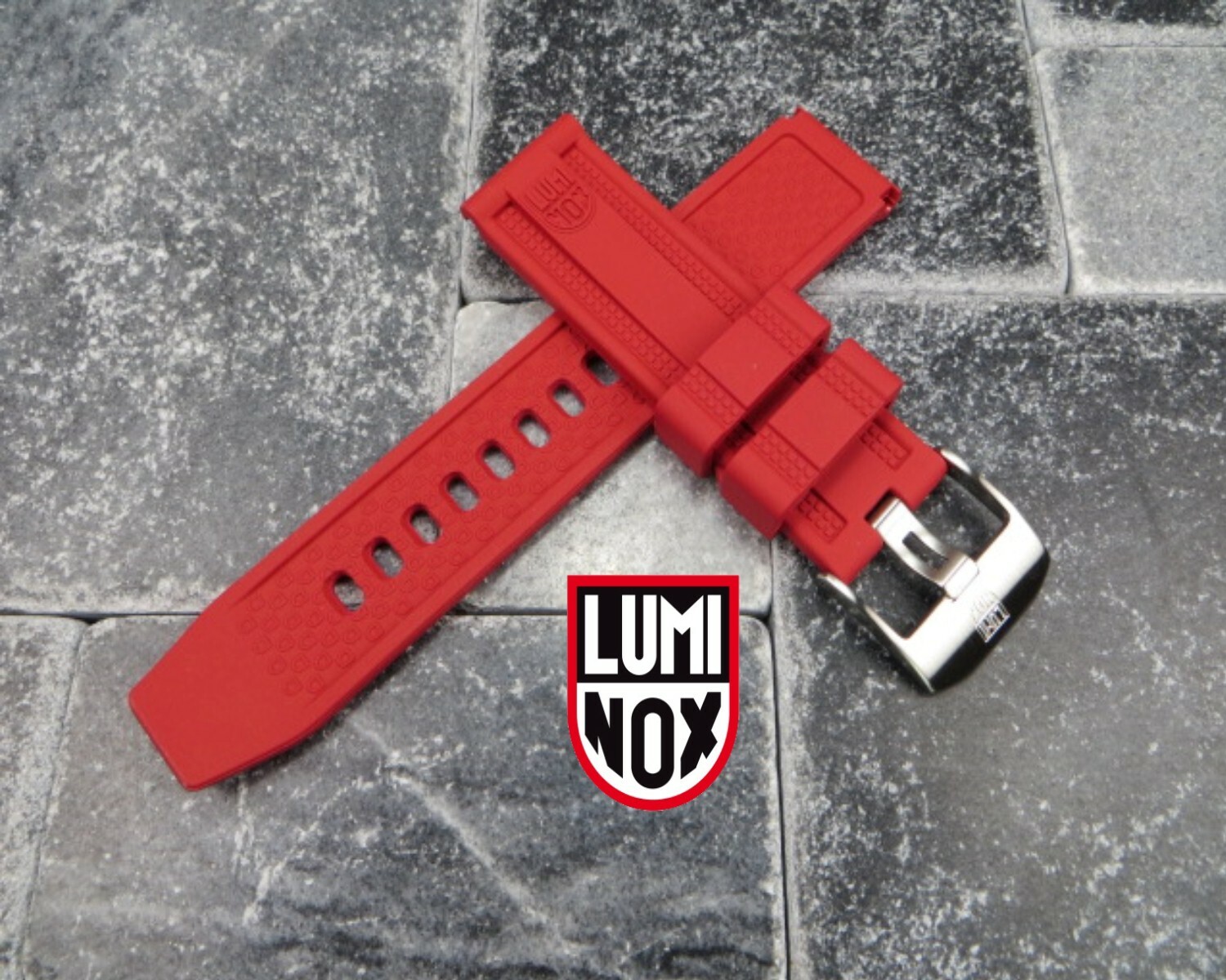 New 23mm LUMINOX Rubber Strap EVO Diver Watch Band XV 3050 3950 Navy Seal Red