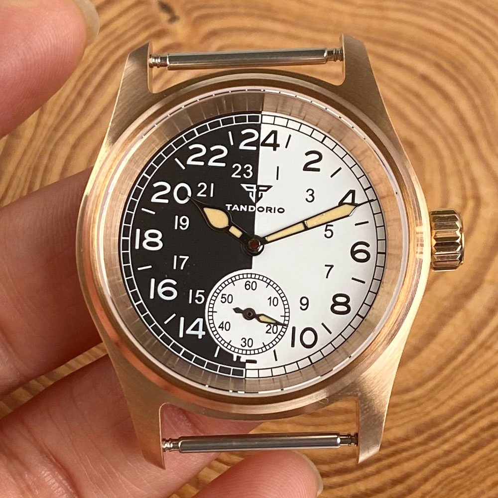 20ATM Titanium/Stainless steel/Bronze 36mm Pilot Sapphire Watch Case For ST1701