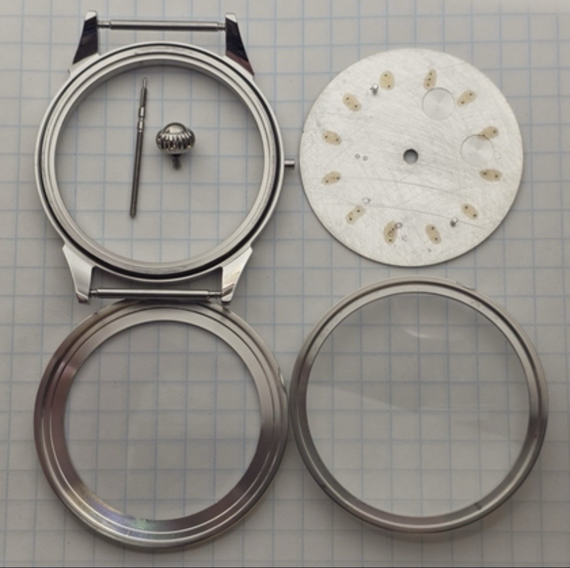 Molnija Marriage Watch Parts Set – Case Dial Hands – No Movement – Aftermarket