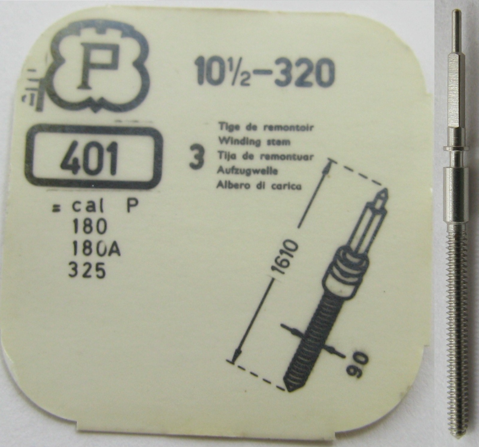 Peseux 320 325 180 180A regular winding stem 401 tap 10