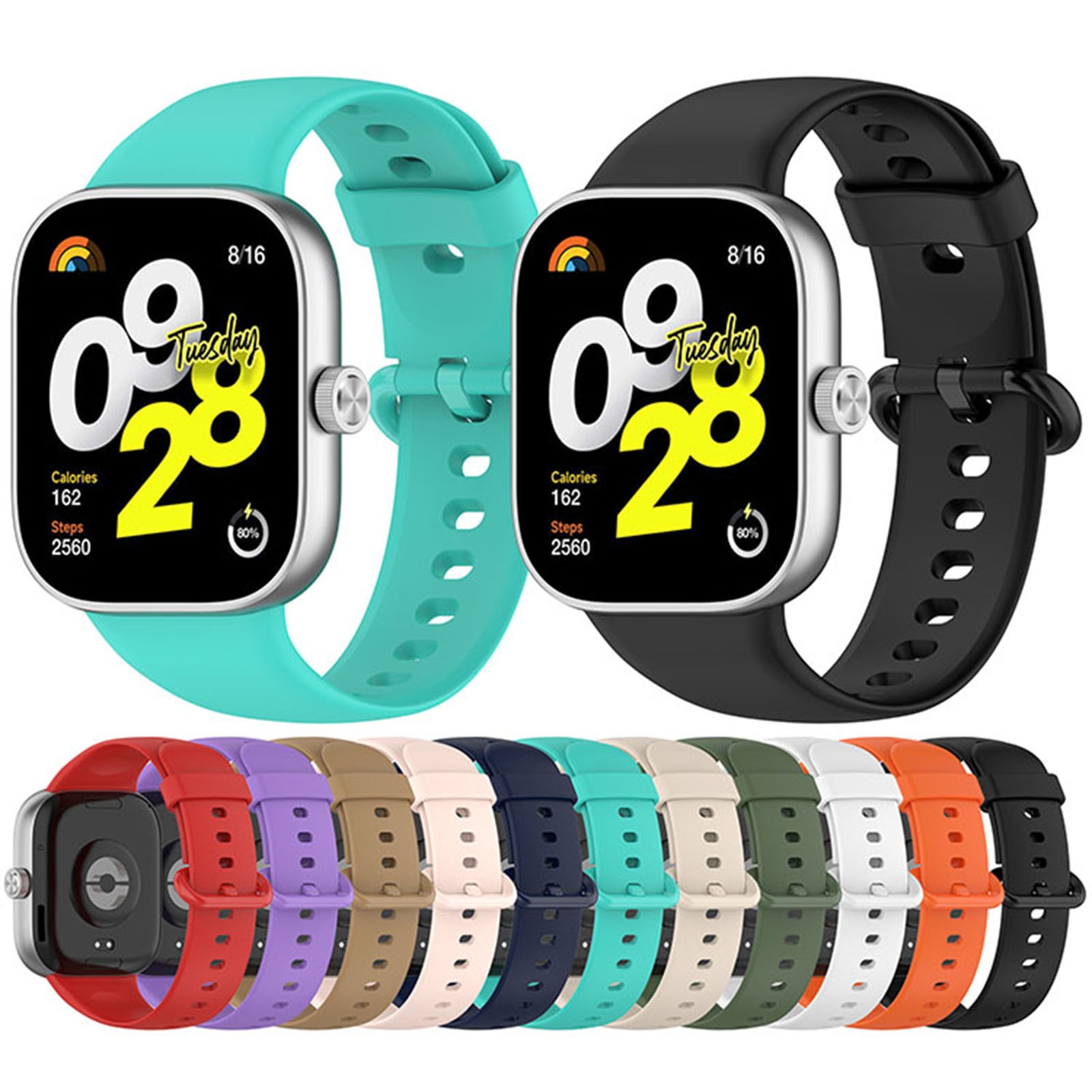 Silicone Head Grain Watch Strap Accessories for Redmi Watch4/Xiaomi Band8 Pro