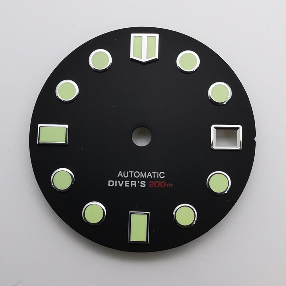 28.5mm black gray white sterile watch dial fit NH35 movement