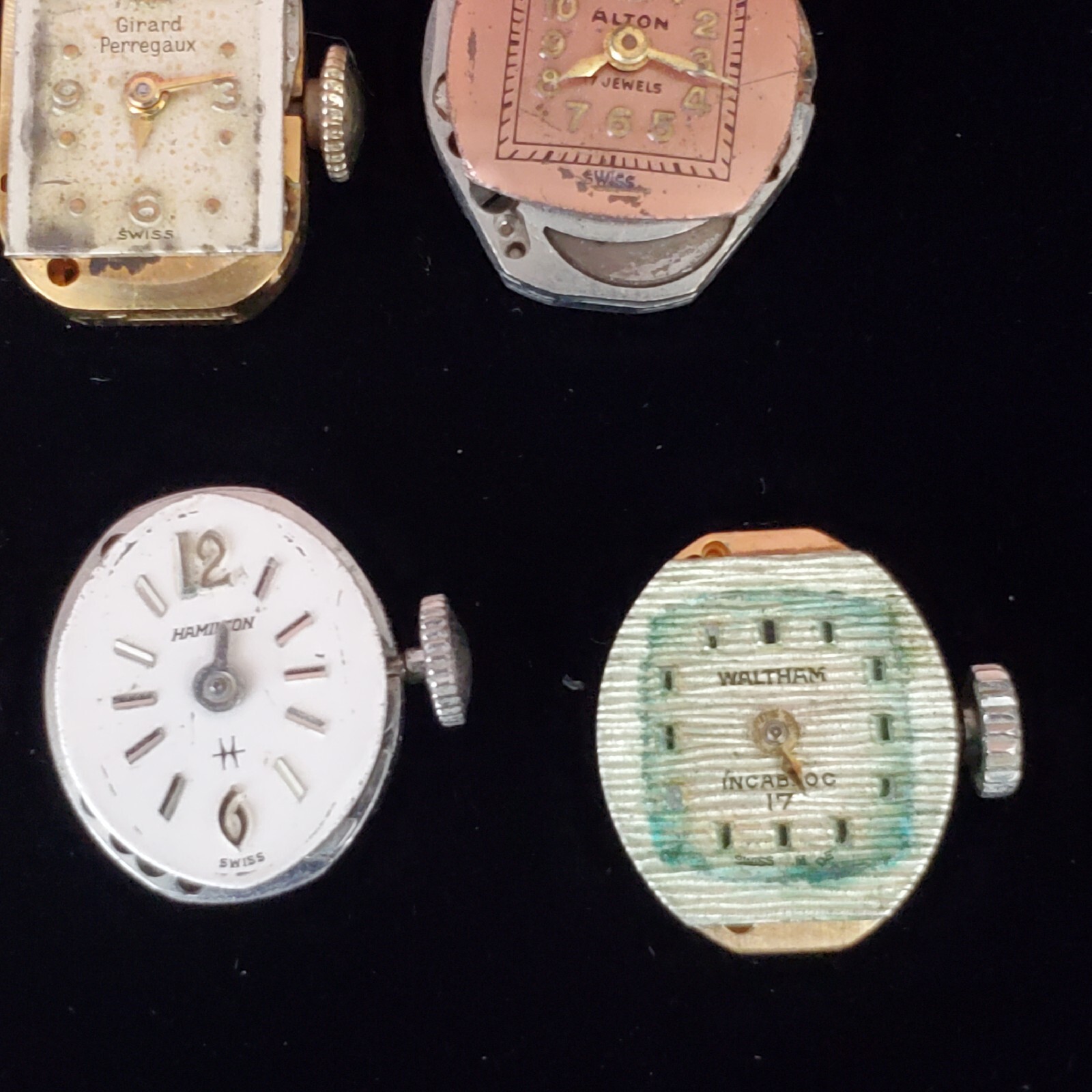 Vtg Ladies Watch Movement Lot Of 8 Bulova Hamilton Longines Waltham 17 Jewels