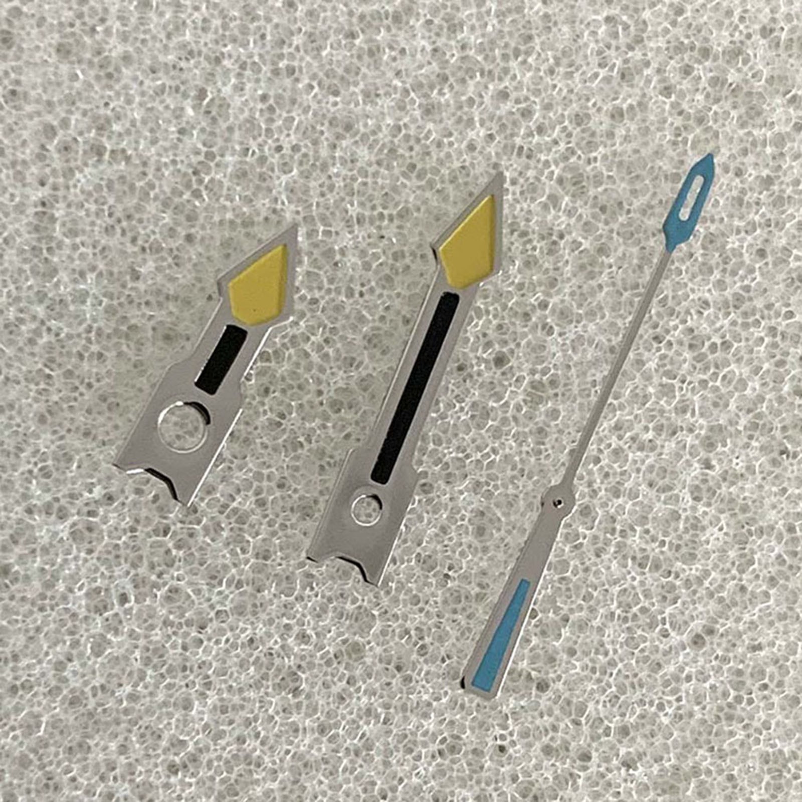 Silver Edge Black Yellow Blue Watch Hands for Japan NH35/NH36/4R/7S Movement