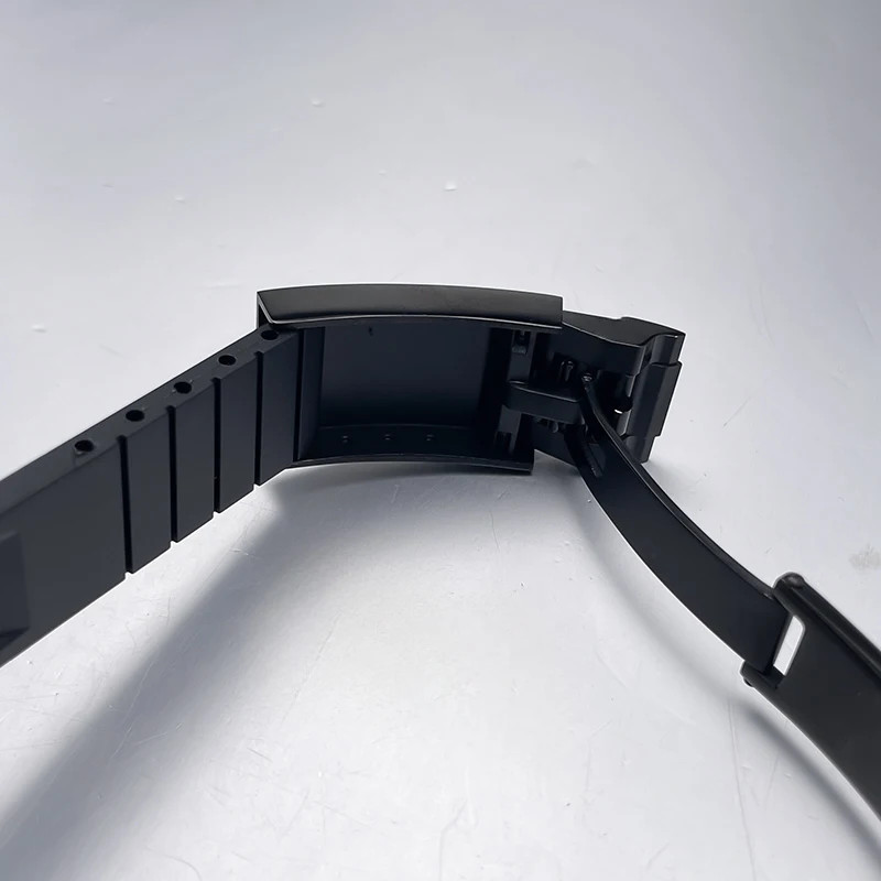 40Mm NH35 Watch Case All Black Sub Style Rubber Strap Sapphire Crystal Stainless