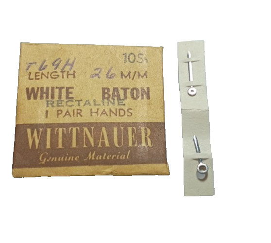 WITTNAUER 10s Watch Hands Silver Baton Rectaline watch part #131G