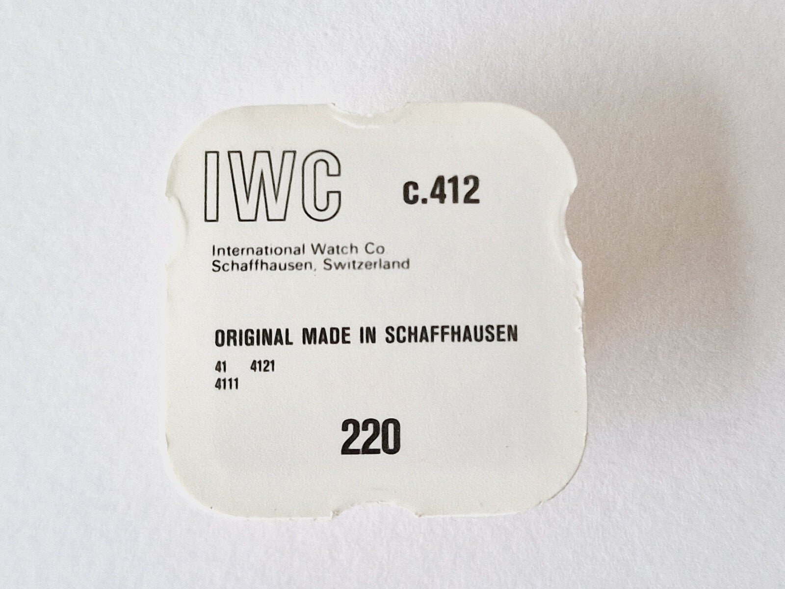 IWC Watch Parts # 220 Fourth Wheel Various Calibres Watch Parts New Old Stock