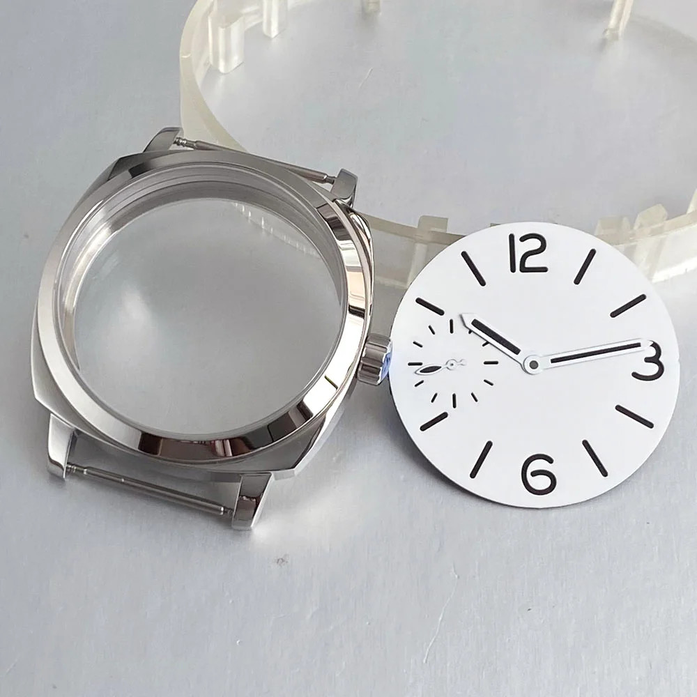Tandorio New 42mm Stainless Steel Square 6497 Watch Case For ETA 6497 ST3600