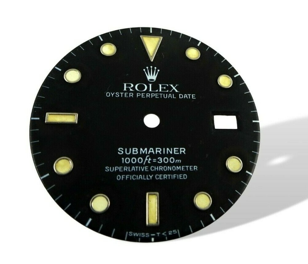 Rolex Submariner Watch Dial Black & Steel Tritium 168008 16610 Part