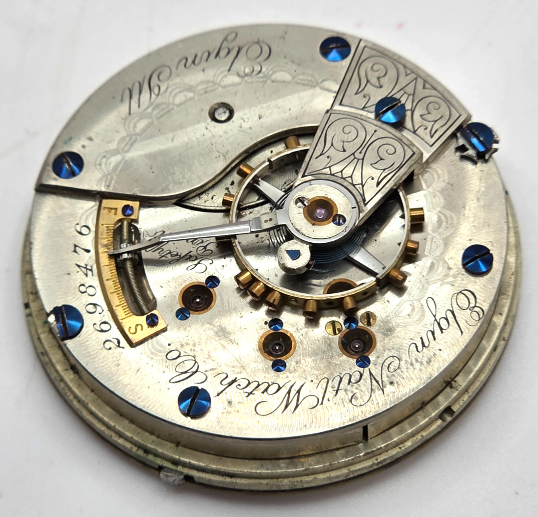 1888 ELGIN POCKET WATCH MOVEMENT GRADE 103 18s Model 3, good balance AS IS