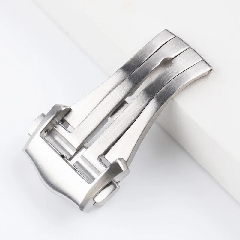 18mm 316L SS / Titanium Deployment Buckle Clasp Fits Omega Rubber Watch Straps