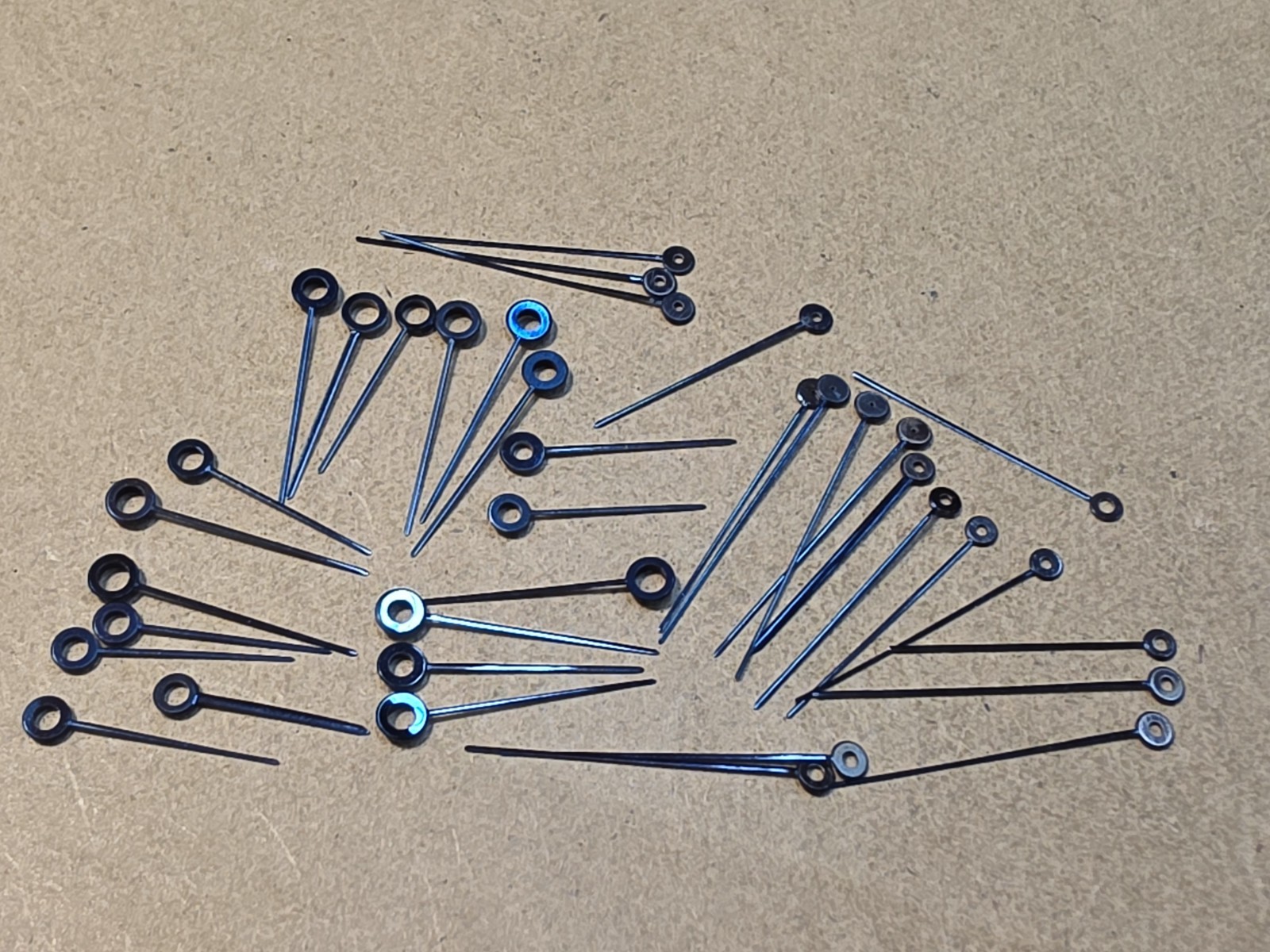 Lot Of 37 Vintage NOS Pocket Watch/Wristwatch Blue Stick Hands-Variety Of Sizes