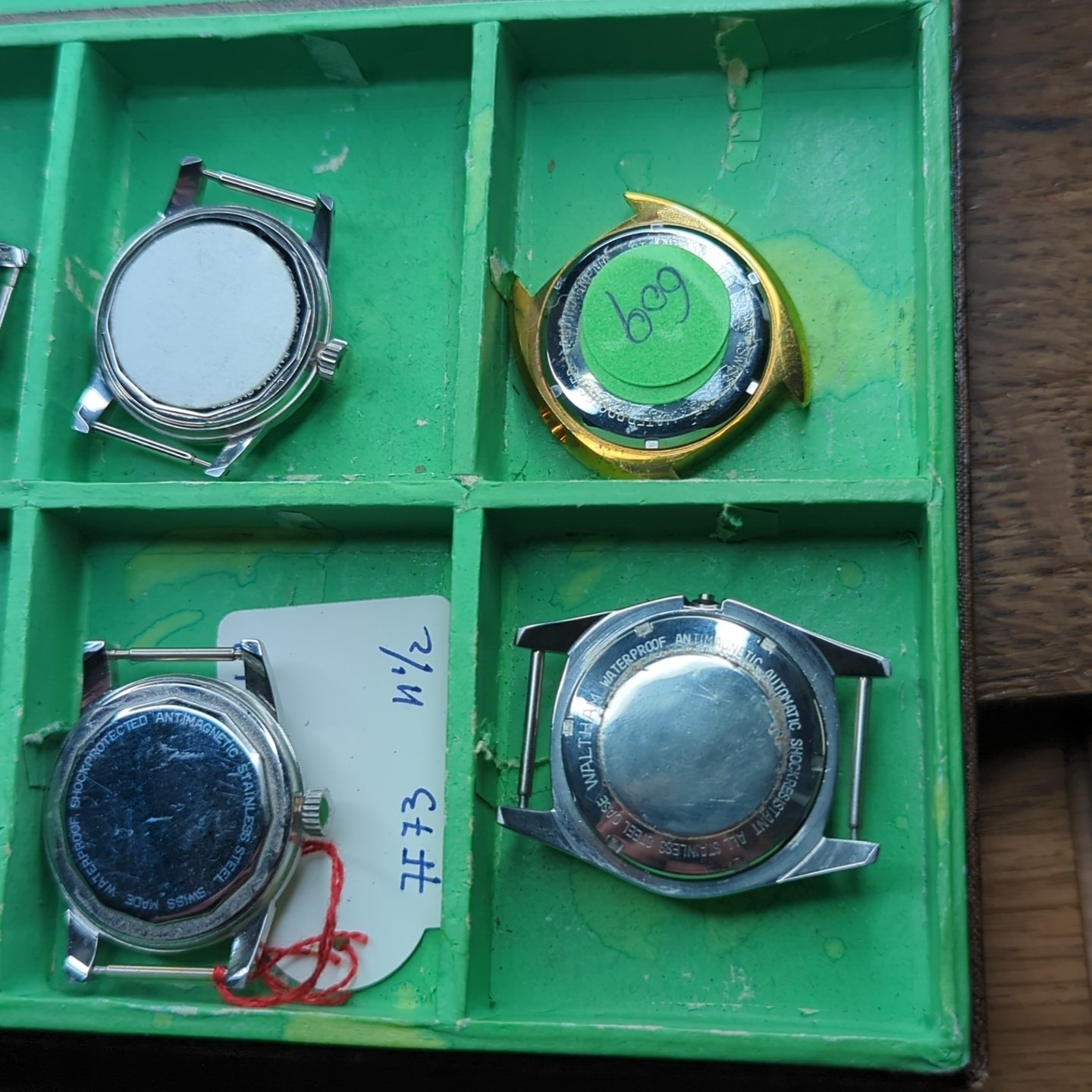 10 x 1960s NOS Swiss Made Mens Watch Cases, Mixed inc Waterproof