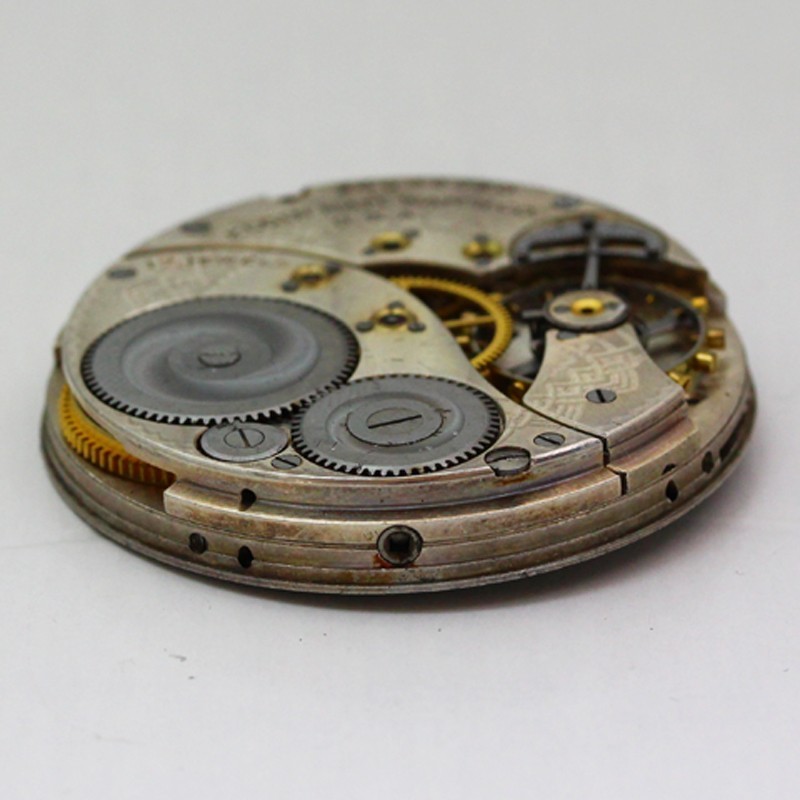 Elgin Grade 345 Model 3 12 Size Pocket Watch Movement & Fancy Dial ca. 1924