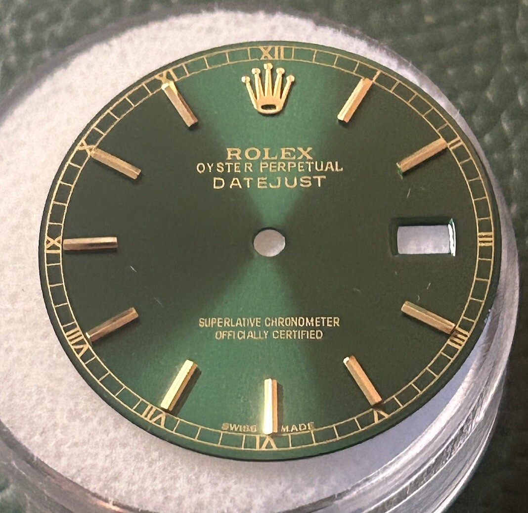 Rolex Mens Datejust Custom Green Stick Dial For 36MM Models 16013 16233 116233