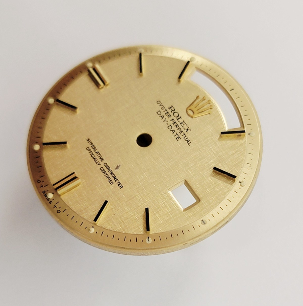 Genuine Factory Rolex Dial Linen Pie-Pan Champagne Day-Date 36mm 1803