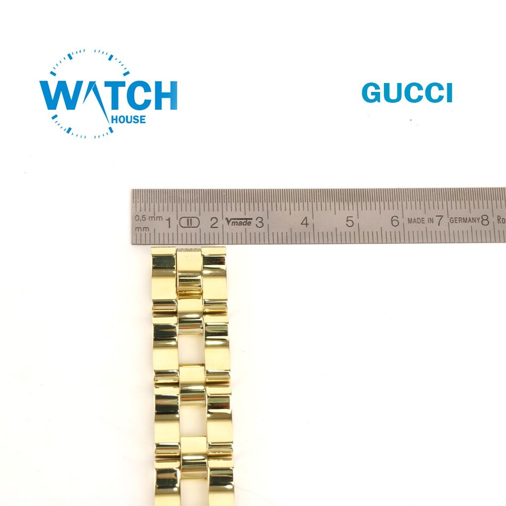 17 mm Vintage Gucci Made Stainless Steel Watch Band Gold Color 2305
