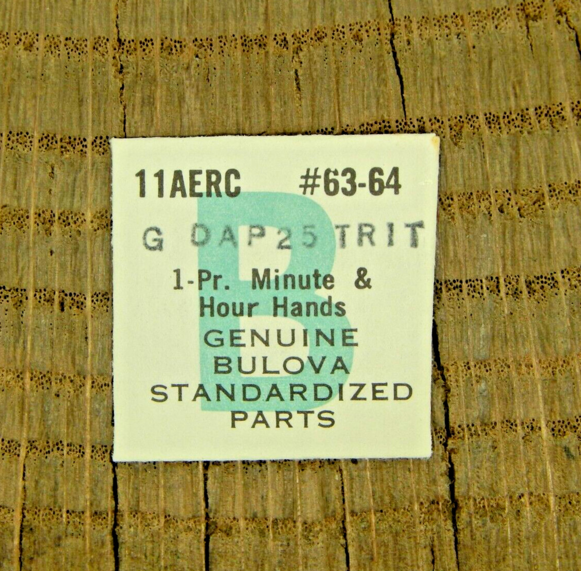 Genuine Bulova 11AERC G DAP 25 TRIT Set of Hands Watch Part 63-64 NEW OLD STOCK