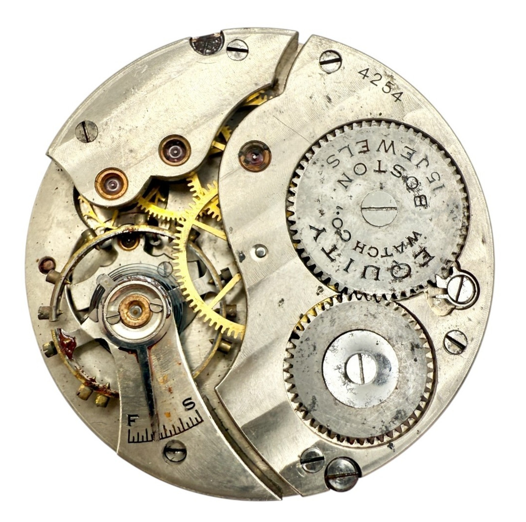 Antique 16 Size Equity Boston Mechanical Pocket Watch Movement USA for Parts